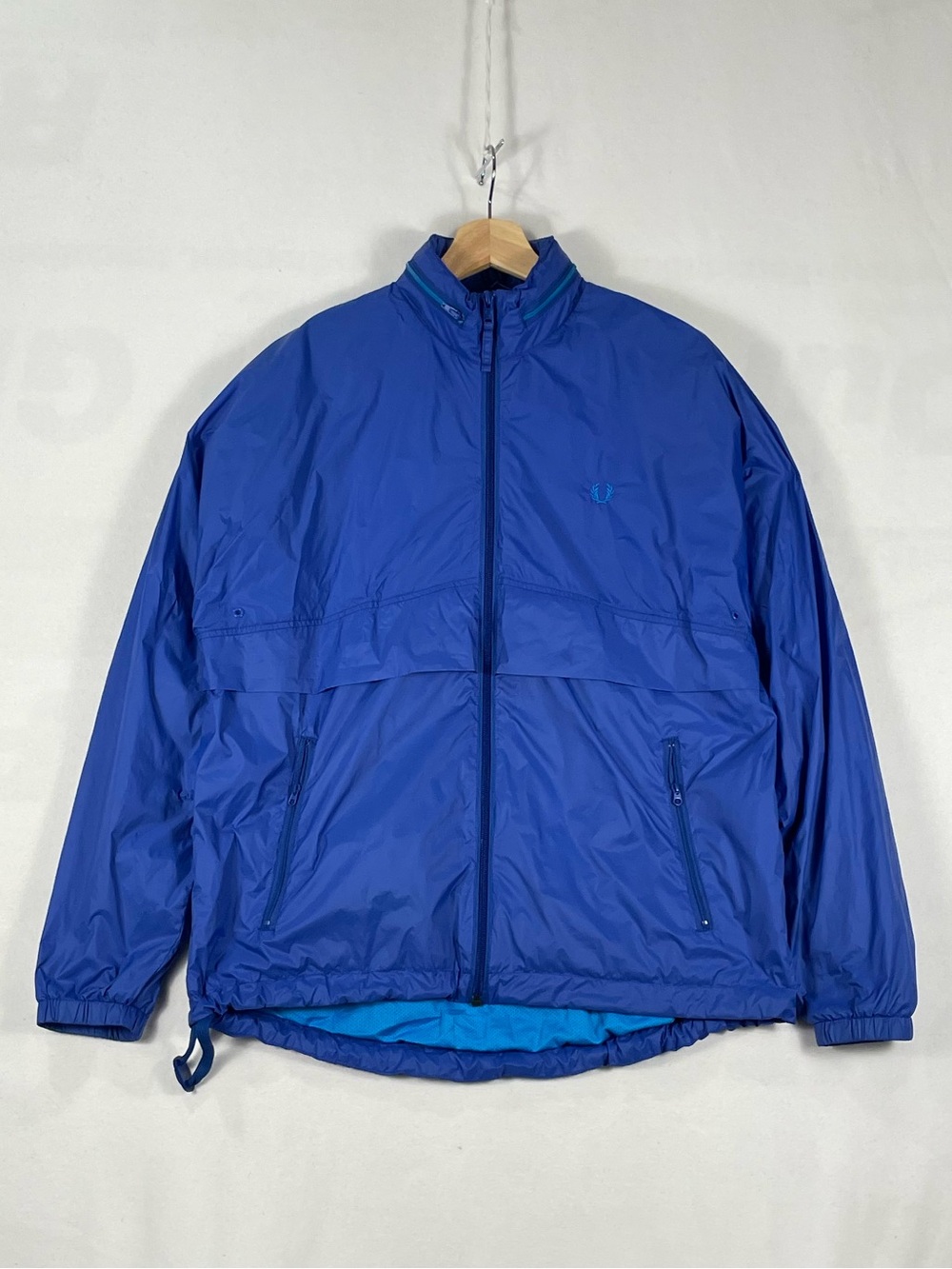 Fred Perry J5248 Mullberry Blue Full Zip Windbreaker Light Jacket Sz M